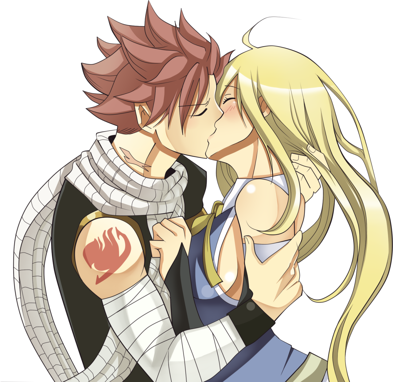 Anime, Boy, Couple, Fairy Tail, Girl, Kiss, Love, Lucy (610x593), Png Download