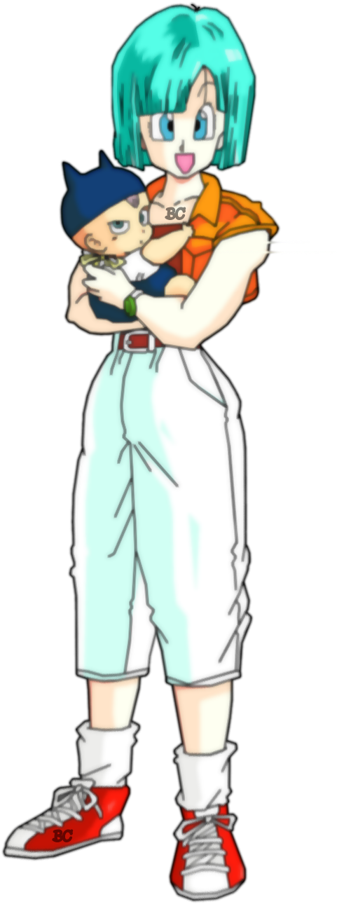 Bulma Dragonballf - Bulma Y Trunks Png (544x1468), Png Download
