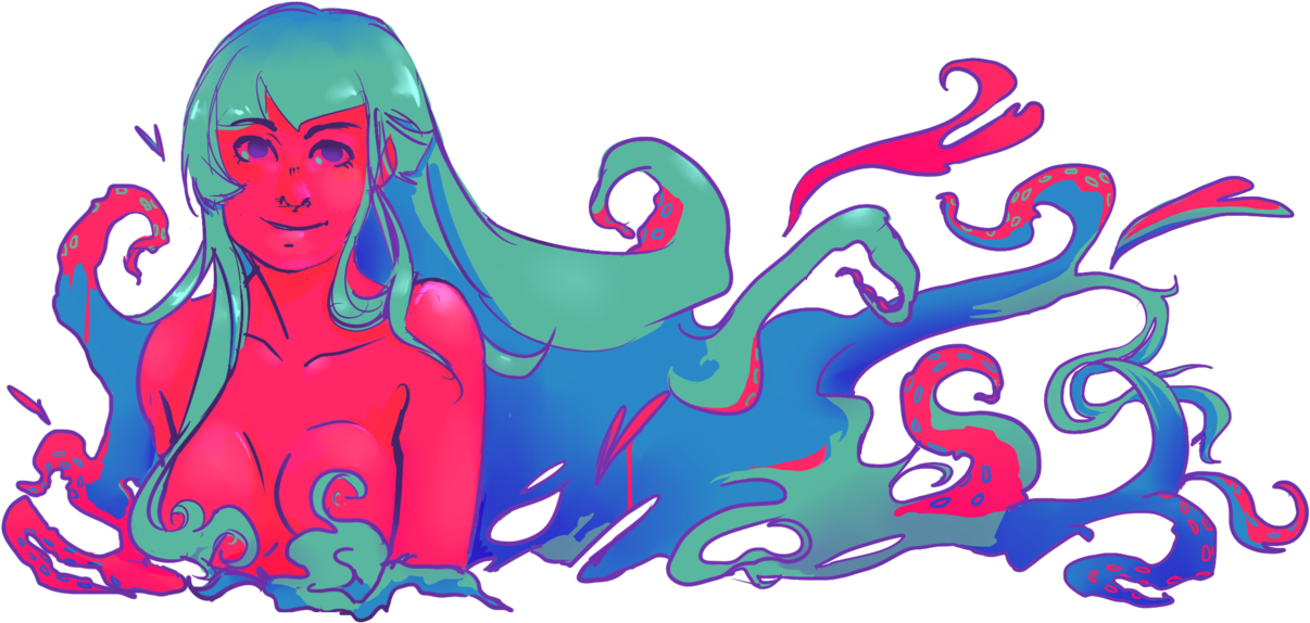 Cup Desing Tentacle Slime Girl By Paltamayo On Deviantart - Design (1328x601), Png Download