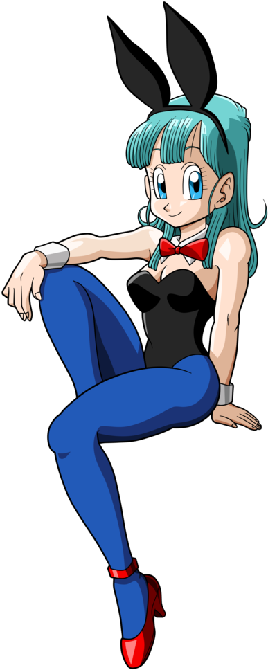 Dragon Ball Females Wolpeyper Titled Bunny Bulma - Dragon Ball Bulma Rabbit (400x983), Png Download