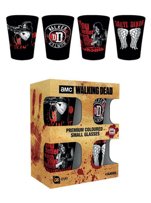 Walking Dead Premium Shotglass 4-pack Daryl Dixon - Walking Dead Shot Glasses Characters (400x400), Png Download