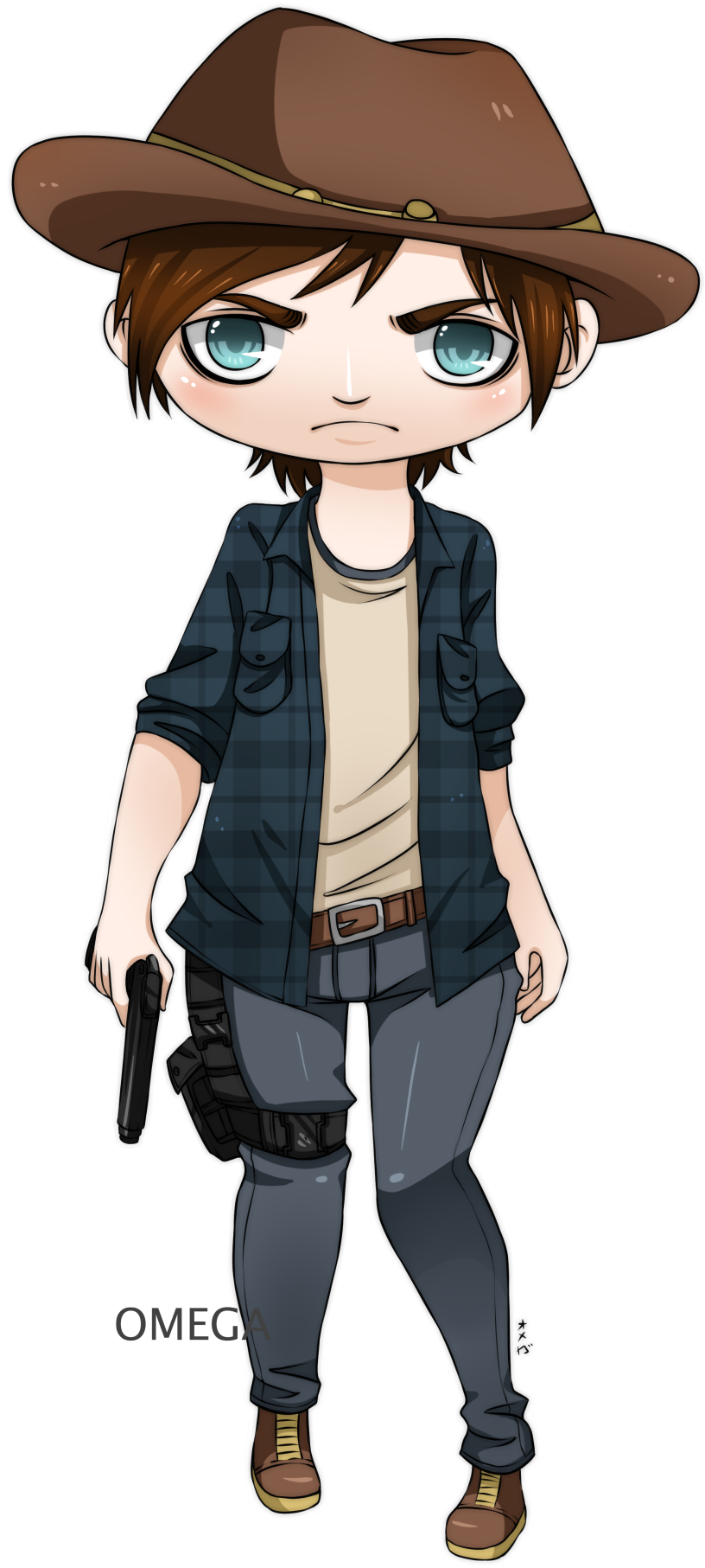 Finally Comlpleted The Walking Dead Chibi Of Rick Grimes, - Chibi Carl Grimes (1025x1920), Png Download