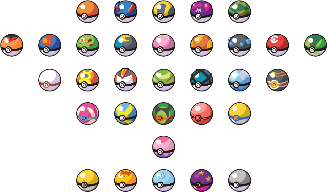 230kib, 1300x775, Balls - Pokemon Ball Sprites (1300x775), Png Download
