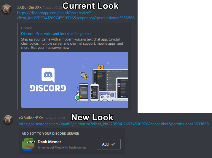 Embeds For Bot Invite Links - Discord (715x534), Png Download