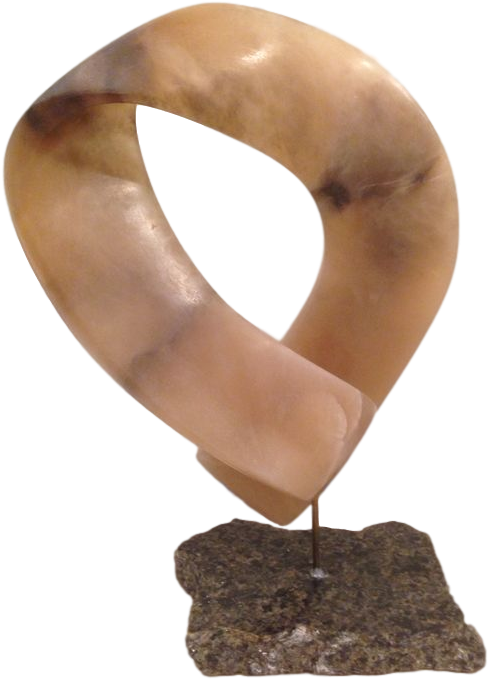 Hand Carved Abstract Sculpture Made Of Champagne Alabaster - Granite (564x752), Png Download