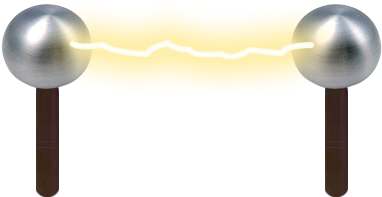 The Electric Discharge Always Takes The Easiest Path - Lightning Between Two Points (500x350), Png Download