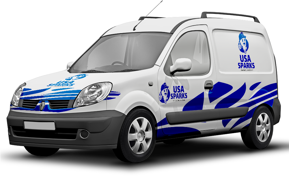 Usa Sparks Laurel Electrical Contractor Van - Car Mock Up Free Download (1000x750), Png Download
