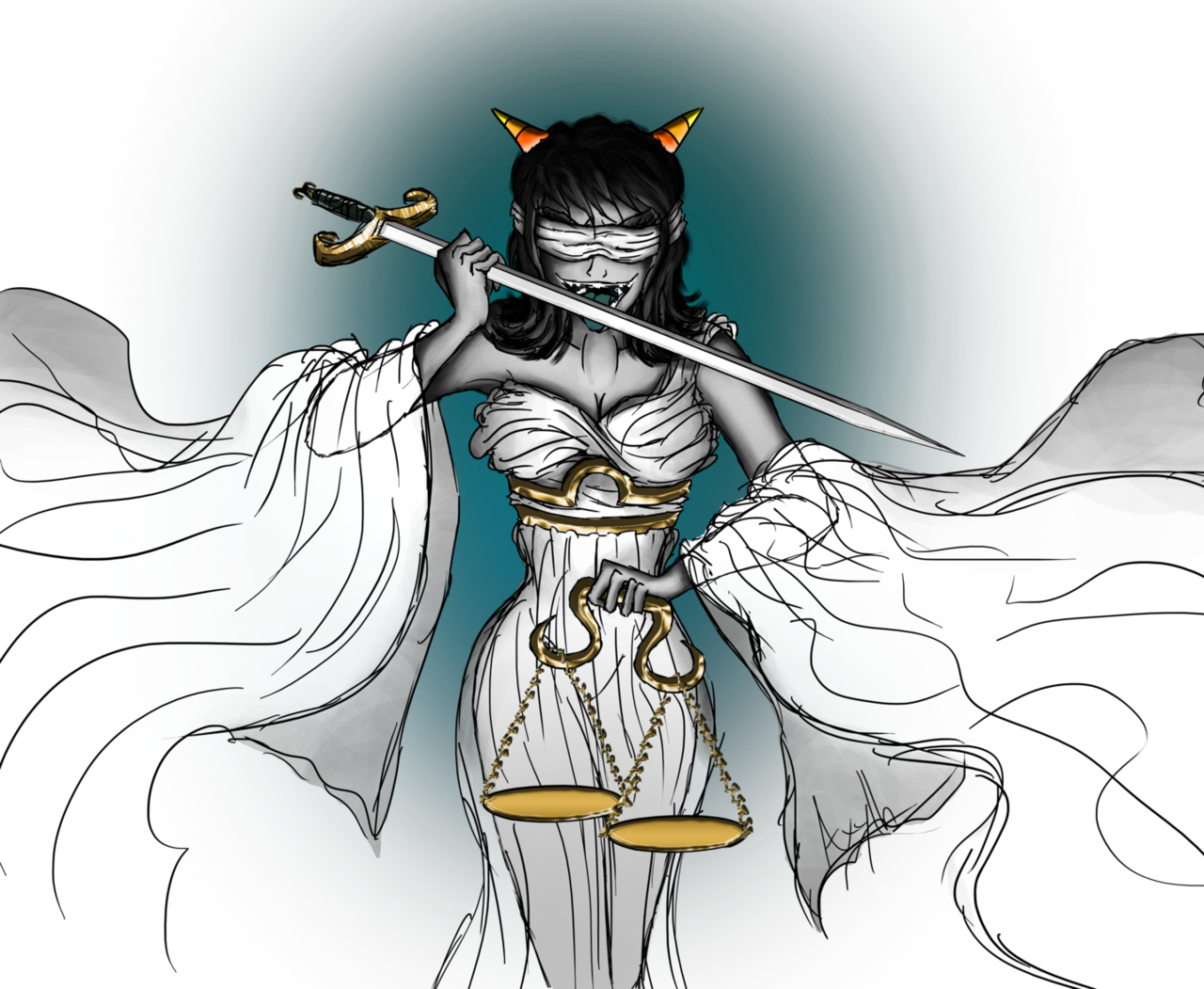 Req- Terezi Lady Justice By Axylh - Lady Justice Fan Art (1280x1051), Png Download