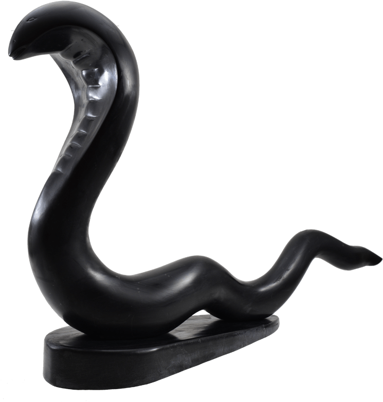 Black Stone Snake Sculpture 1 - Sculpture Stone Snake (800x800), Png Download