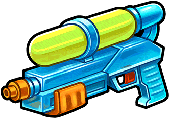 Gear-plastic Water Pistol Render - Transparent Cartoon Water Gun (380x380), Png Download