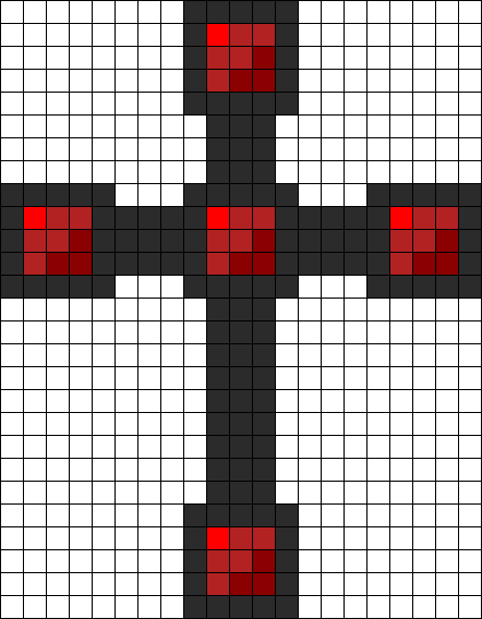 Gothic Cross Perler Bead Pattern / Bead Sprite - Perler Bead Cross Patterns (442x568), Png Download