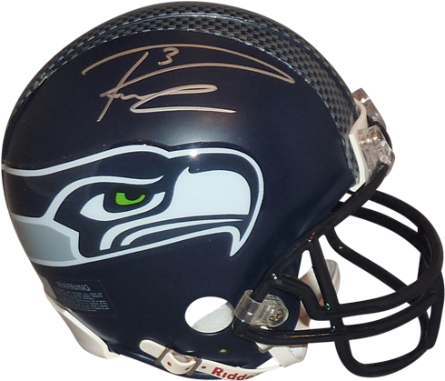 Russell Wilson Autographed Seattle Seahawks Mini Helmet - Seattle Seahawks (500x500), Png Download