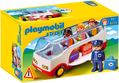 Playmobil 1 - 2 - 3 6773 - Airport Shuttle Bus - Playmobil 1.2.3 6773 Airport Shuttle Bus (480x336), Png Download