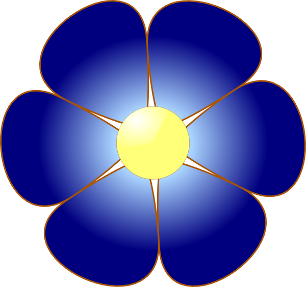 Blue Flower Clipart - Flower Clipart Transparent Background (600x564), Png Download