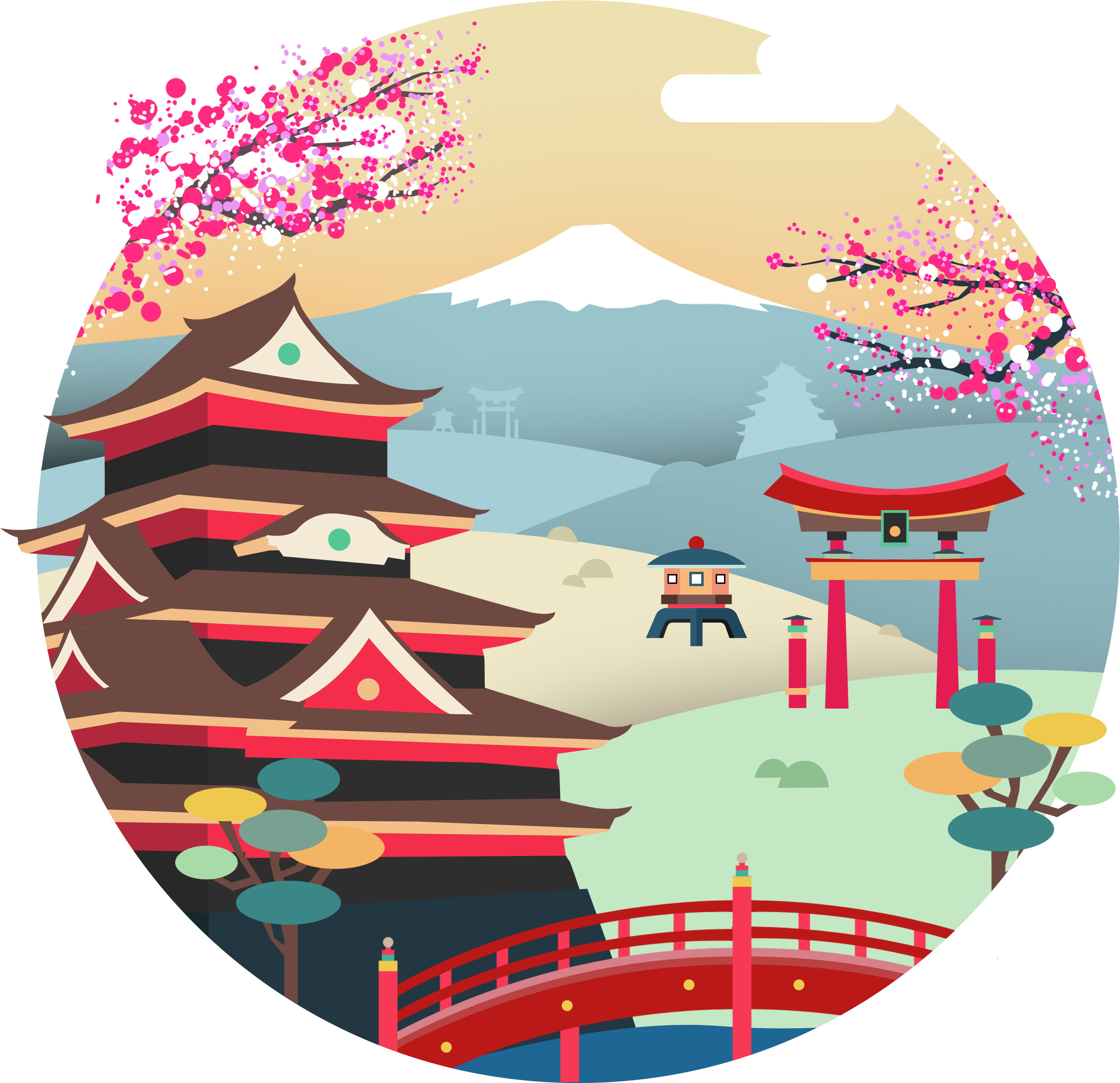 Tokyo, Japan Vector Illustration - Japan Vector (3508x3508), Png Download