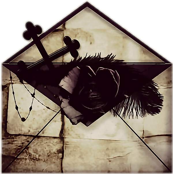 Ftegothic Gothic Cross Rose Envelope Gothic - Portable Network Graphics (600x606), Png Download