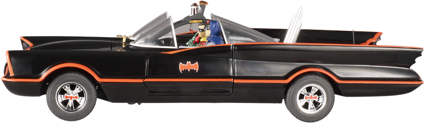 Batmobile - Hot Wheels Batman Classic 1966 Tv Series 118 Scale (900x341), Png Download