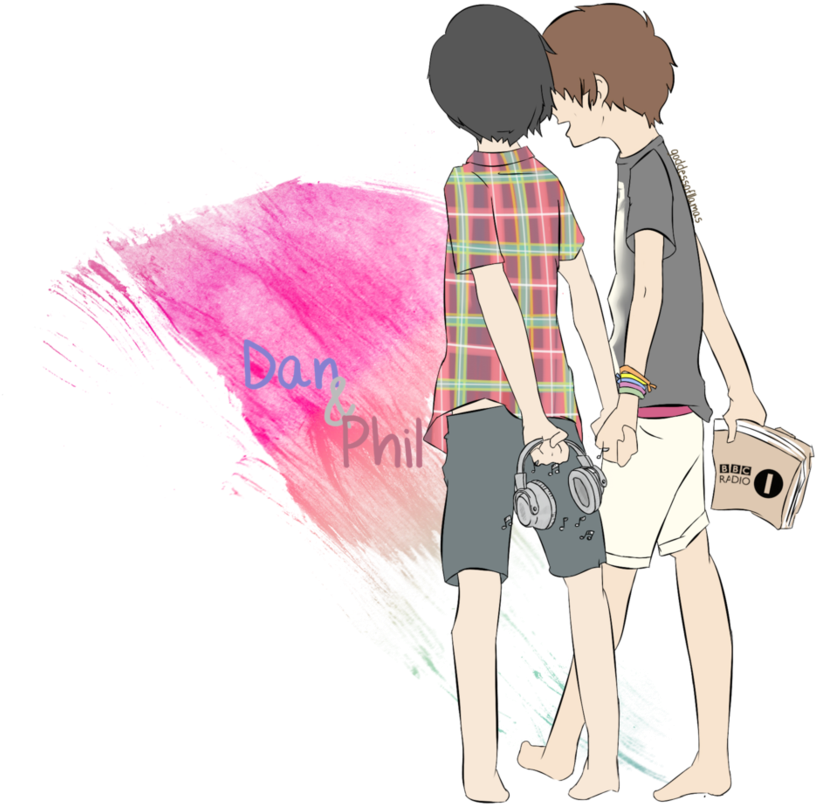 Dan And Phil To Bbcr - Cute Dan And Phil Art (894x894), Png Download