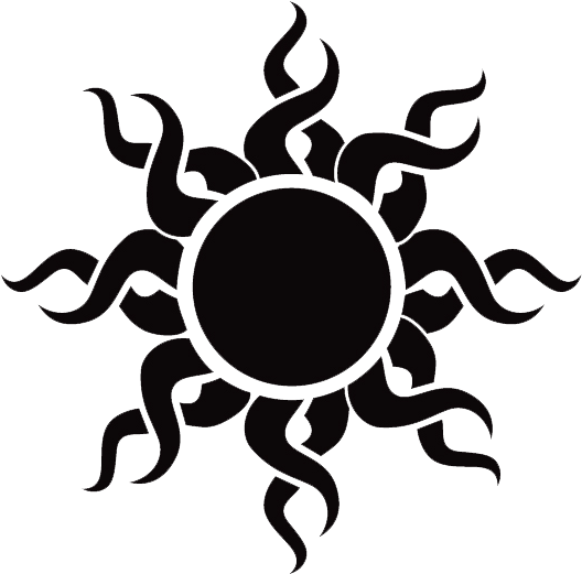 Sol-tribal - Drawing Of A Black Sun (600x600), Png Download
