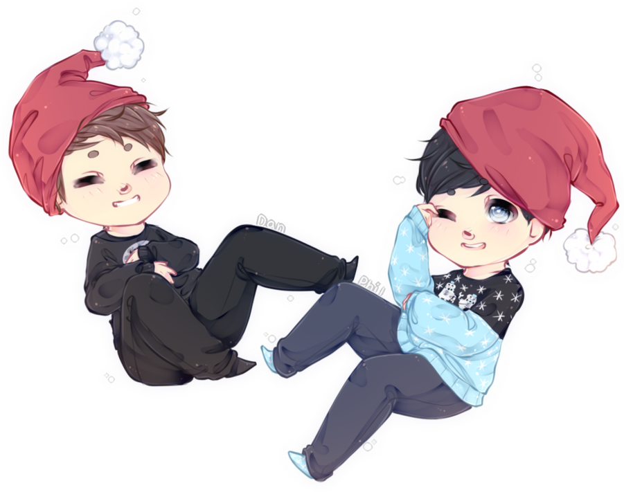 Amazingphil Transparent Doodle Google - Dan And Phil Christmas Fan Art (900x736), Png Download