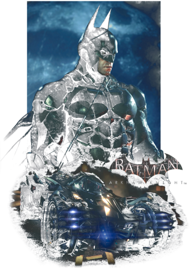 Arkham Batmobile Men's Long Sleeve T-shirt - Batman Arkham Knight - Pc - Download (394x600), Png Download