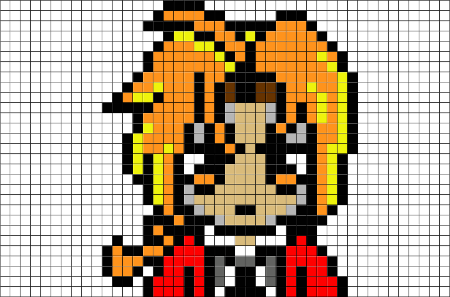 Edward Elric Pixel Art (880x581), Png Download
