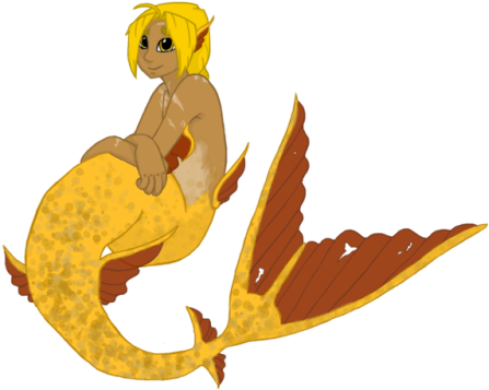 A Little Merman Edward Doodle I Drew Ages Ago When - Cartoon (500x412), Png Download