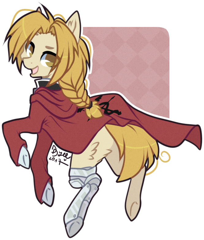 D-dyee, Clothes, Crossover, Earth Pony, Edward Elric, - Edward Elric Fanart (666x783), Png Download