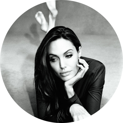 Angelina Jolie By Alexei Hay - Black And White Studio Photoshoot (500x500), Png Download