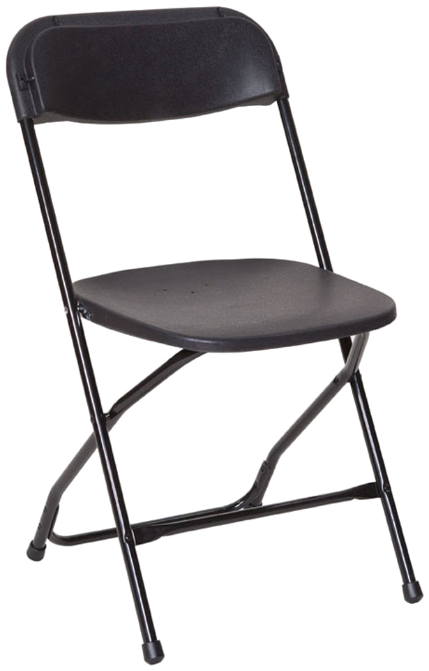 Folding Chair Png Photos - Black Plastic Folding Chairs (960x960), Png Download