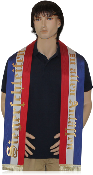 Dark Blue White Red Ribbon - Stole (900x600), Png Download