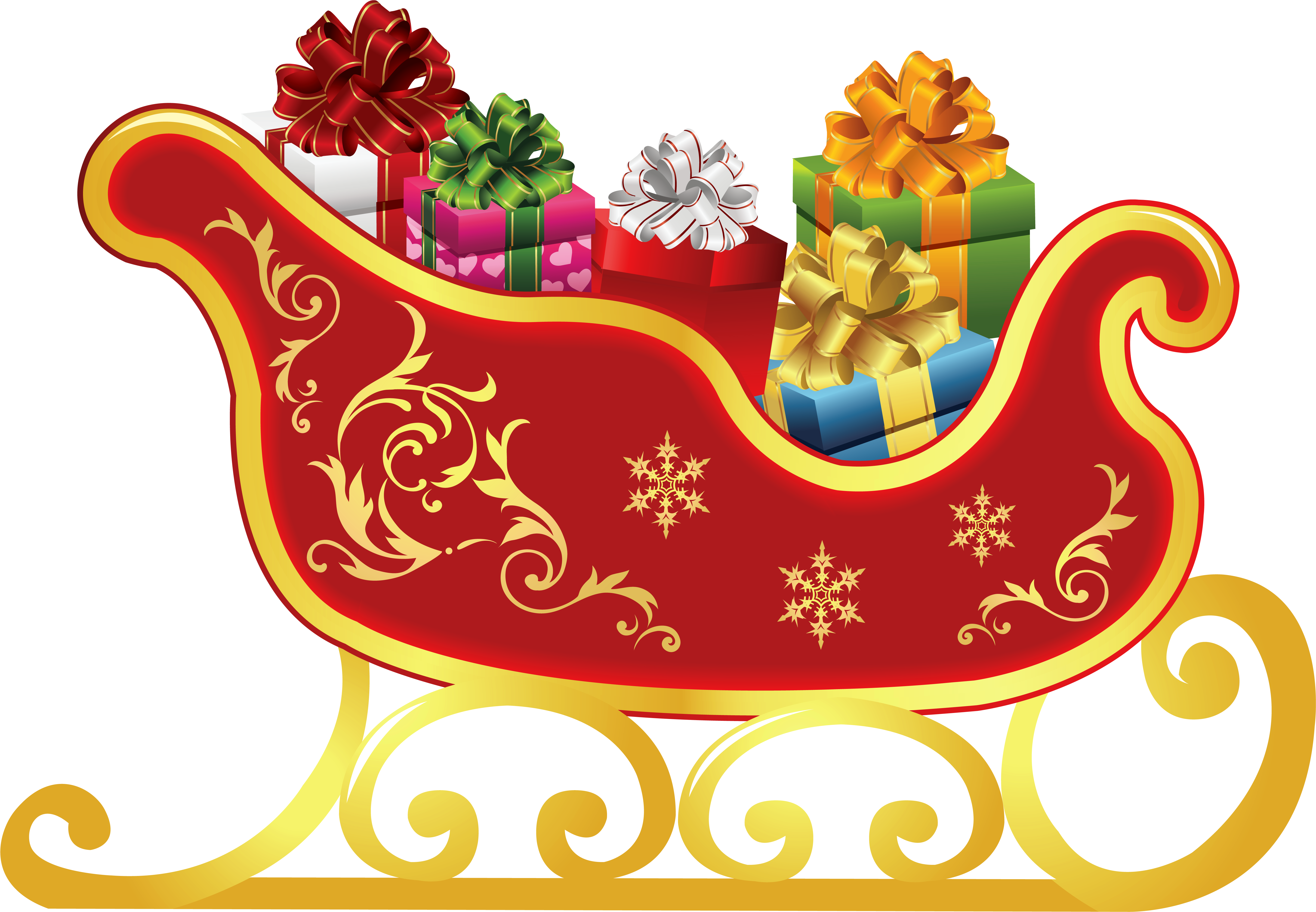 Jpg Royalty Free Download Christmas Sleigh Clipart - Santa's Sleigh (5842x4268), Png Download