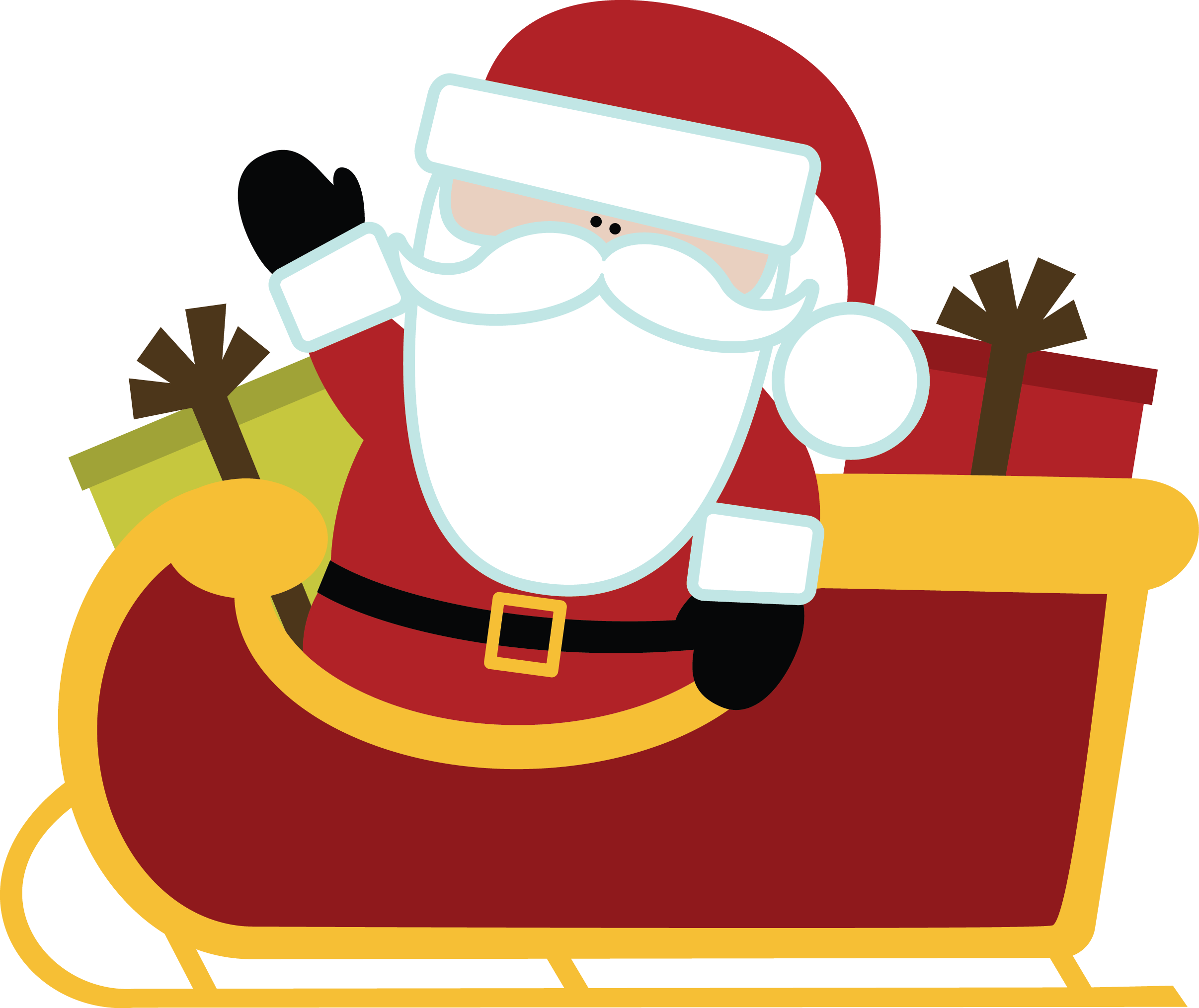 Santa In Sleigh 0113 Santa Claus Clipart, Santa Claus - Christmas Santa With Sleigh Clipart (2413x2029), Png Download