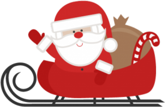 Sleigh Clipart Svg - Santa In Sleigh (640x480), Png Download