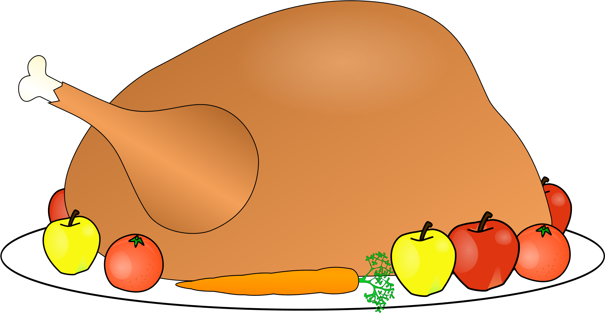 Feast Clipart Transparent - Turkey Thanksgiving Clipart (2429x1401), Png Download