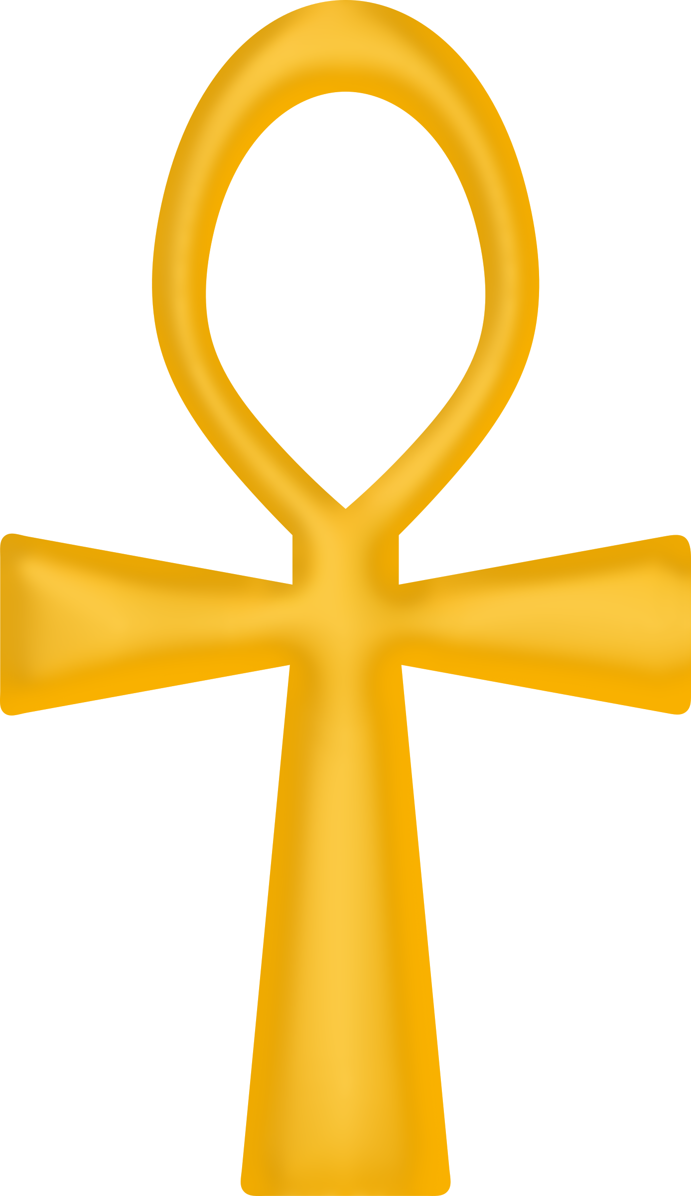 Golden Ankh - Gold Ankh Png (1387x2400), Png Download