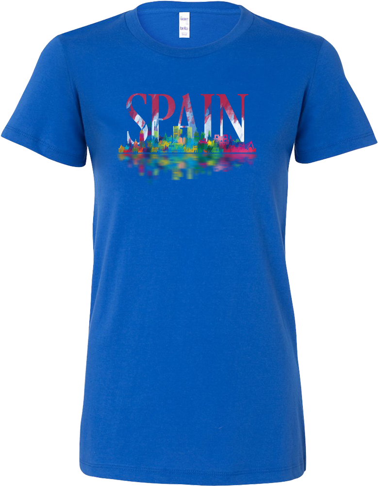 Spain Skyline Watercolor Horizon Sunset Love Spanish - T-shirt (1000x1000), Png Download