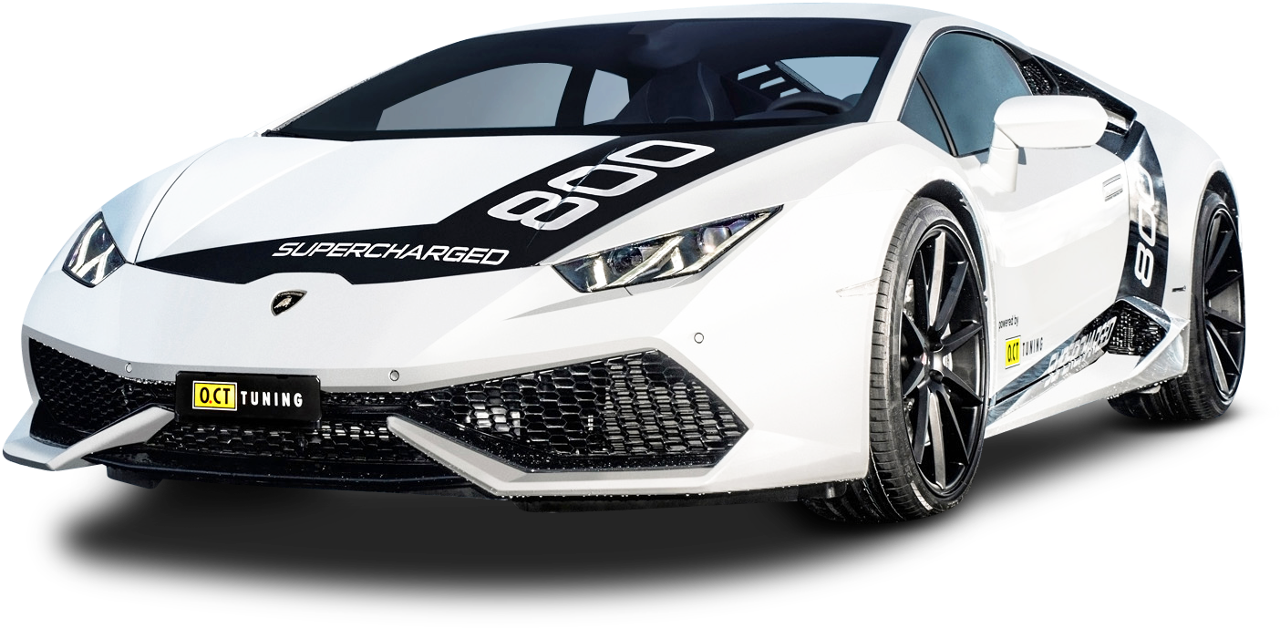 White Lamborghini Huracan O Ct800 Supercharged Car - Lamborghini White Car Png (1488x766), Png Download