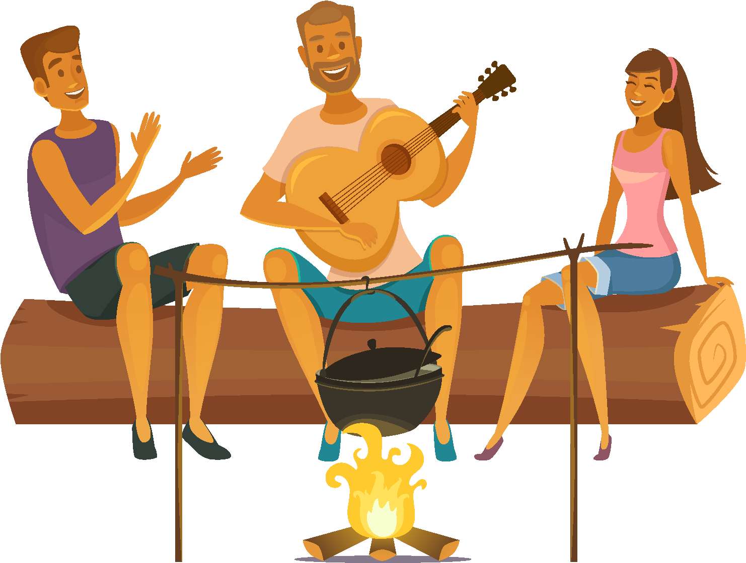 Hand Drawn Characters Playing Guitar Elements - Vector Graphics (1772x1378), Png Download