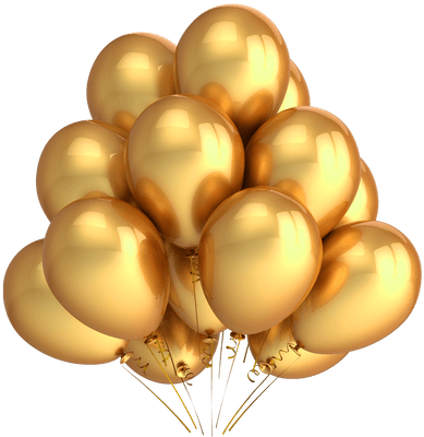 Gold Balloons Png (400x400), Png Download