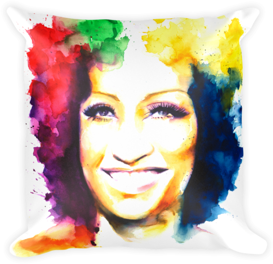 "watercolor" Print Decorative Throw Pillow - Celia Cruz (600x600), Png Download