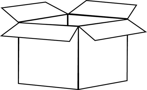 Black And White Box Clip Art - Black & White Box (500x308), Png Download