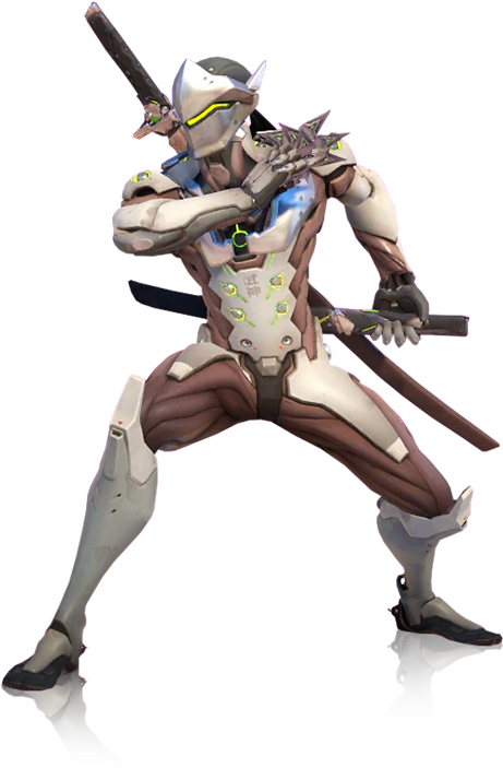 Picture Black And White Genji Render By Popokupingupop - Akame Ga Kill Overwatch (858x873), Png Download