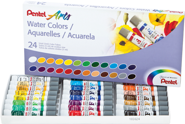 Enlarge Image - Pentel 12 Water Colour Tubes Set (650x650), Png Download
