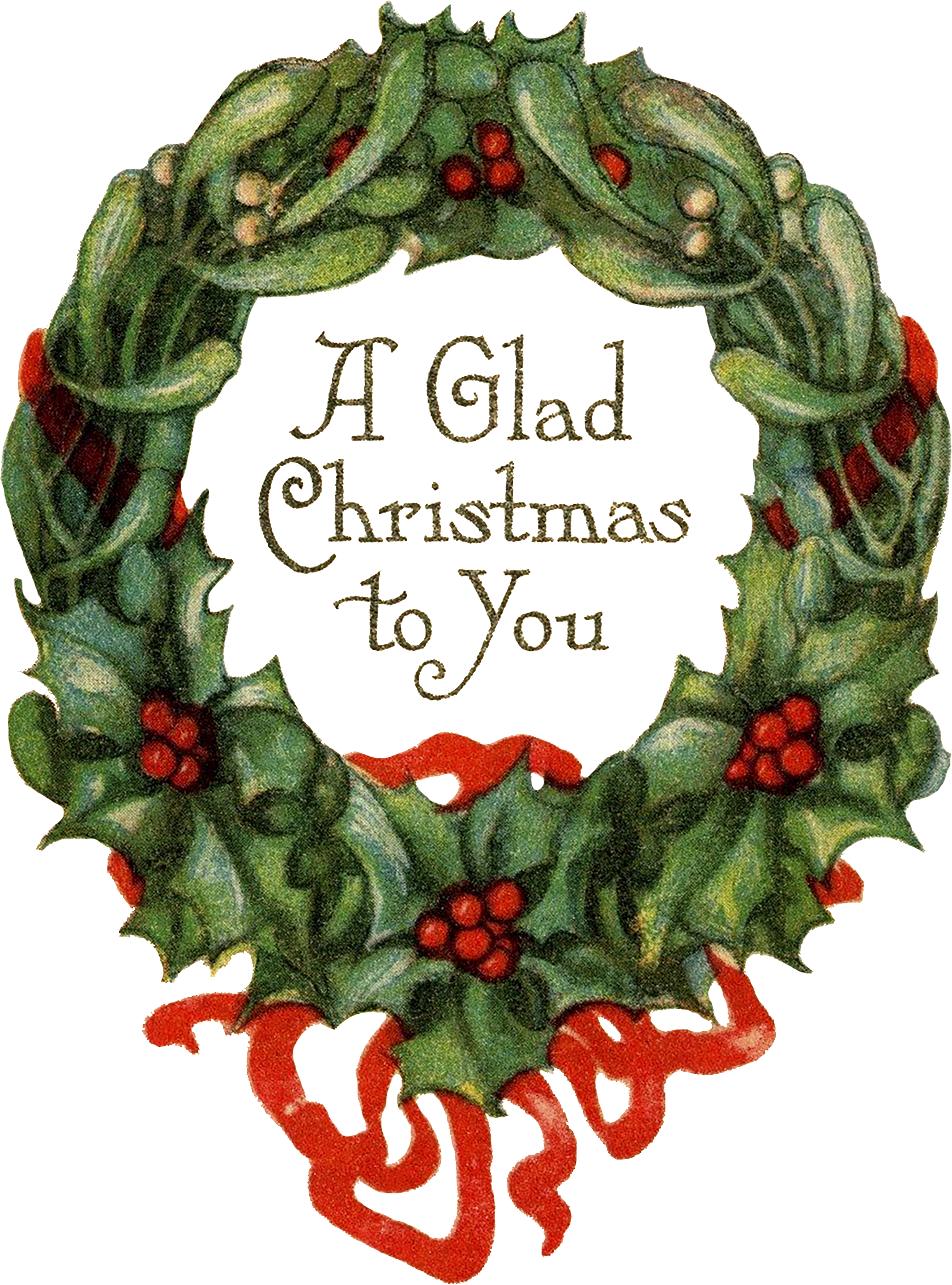 A Glad Christmas Wreath - Christmas Day (1681x2269), Png Download
