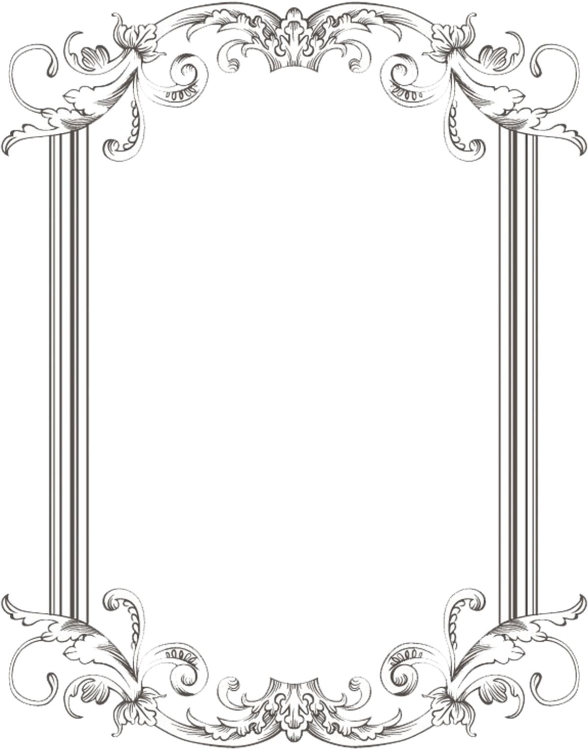 Borders Png For Free Download On - Vintage Border Frame Png (1200x1548), Png Download