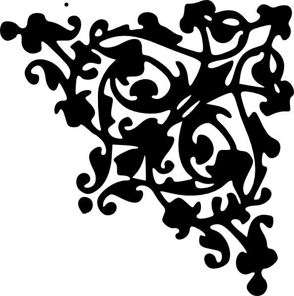 Design Clipart Fancy - Black Corner Designs Png (594x598), Png Download