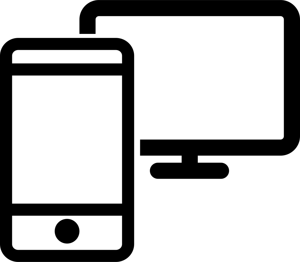 Mobile Phone And Computer Screen Comments - Computer And Phone Icon (980x858), Png Download