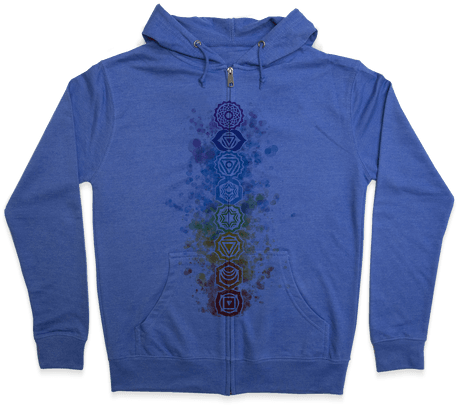 Watercolor Chakra Symbols Zip Hoodie - Hoodie (484x484), Png Download