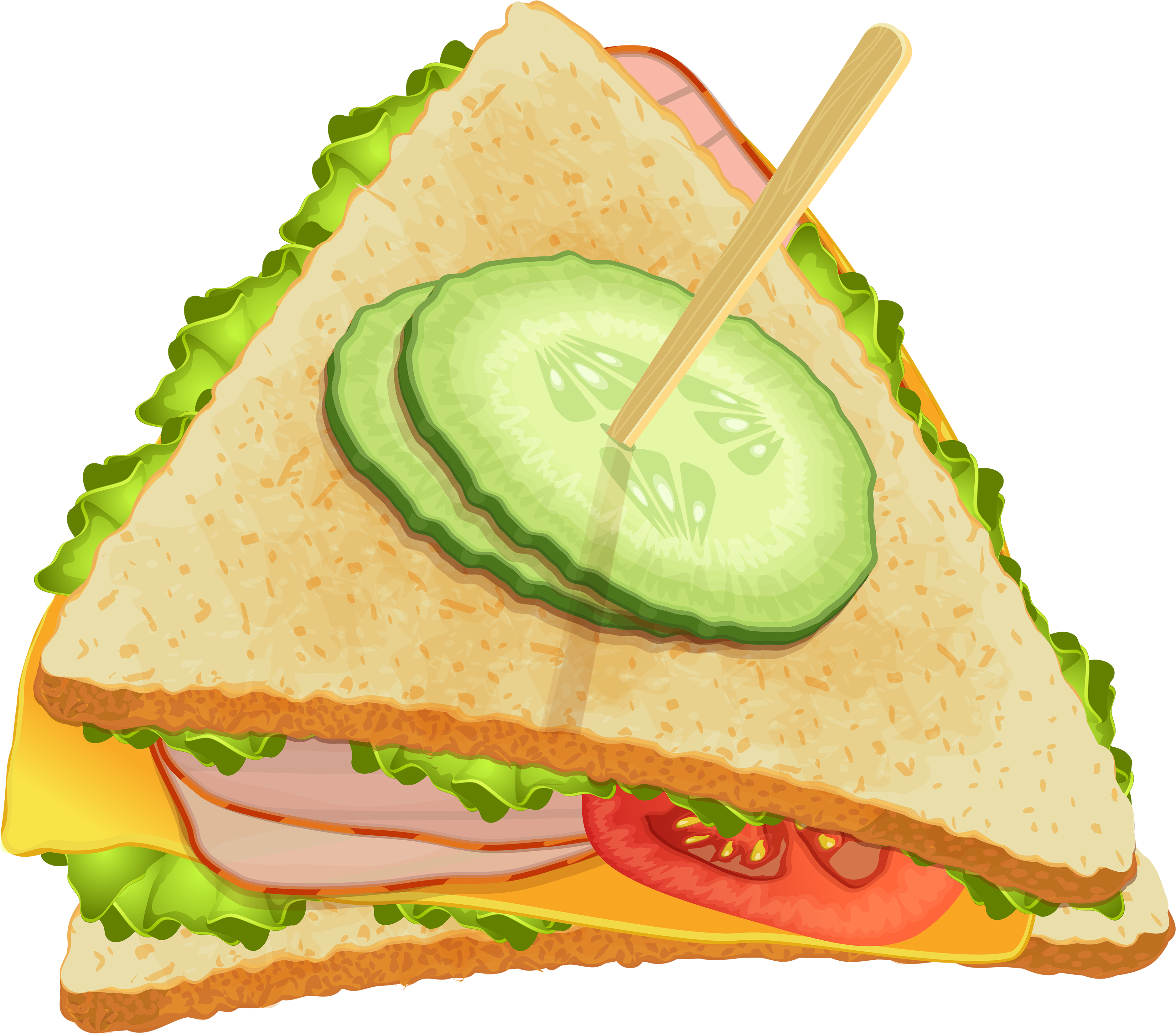 Triangle Sandwich Png Clipart - Tea Sandwich Clip Art (4000x3555), Png Download